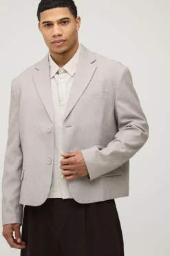 Blazer Oversize Boxy À Chevrons Avec Appliqué Dos LA