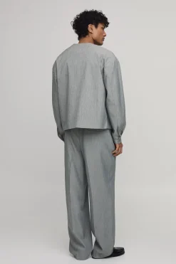 boohooMAN Blazer Oversize Boxy Sans Col À Chevrons<Homme Ensembles|Tenues De Soirée Grande Taille
