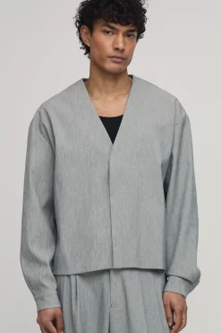 boohooMAN Blazer Oversize Boxy Sans Col À Chevrons<Homme Ensembles|Tenues De Soirée Grande Taille