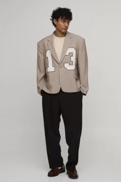 Blazer Oversize À Chevrons Avec Appliqués
