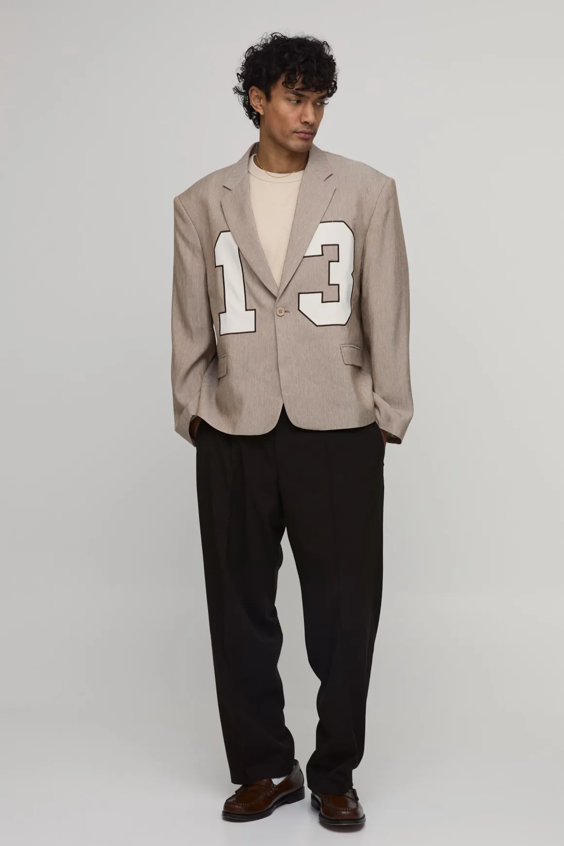 Blazer Oversize À Chevrons Avec Appliqués