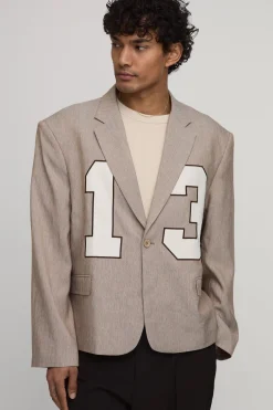 Blazer Oversize À Chevrons Avec Appliqués