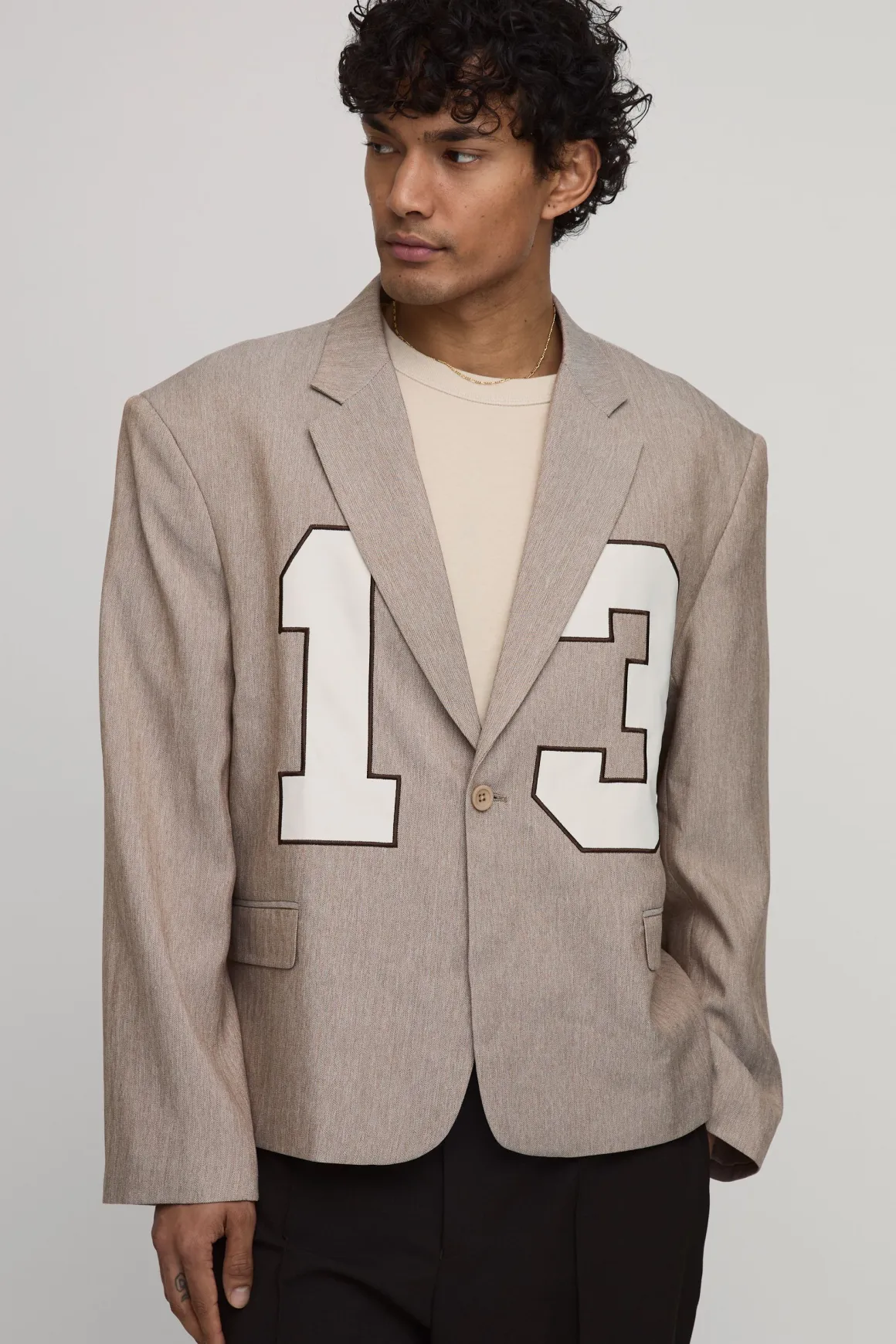 Blazer Oversize À Chevrons Avec Appliqués