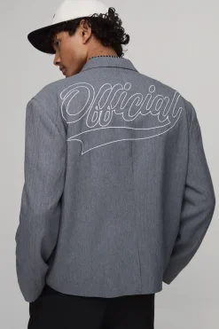 Blazer Oversize À Chevrons Avec Appliqué Au Dos