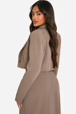 Blazer oversize crop à la coupe boxy et ajustée