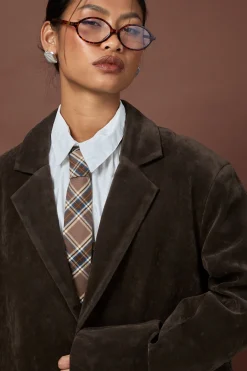 boohoo Blazer oversize d'allure vintage en suédette<Femme Vestes & Manteaux