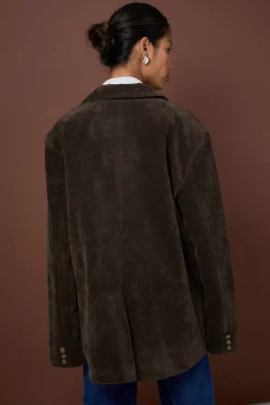 boohoo Blazer oversize d'allure vintage en suédette<Femme Vestes & Manteaux