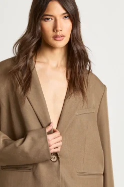 boohoo Blazer Oversized à Boutonnage Simple<Femme Tailleurs|Looks Preppy