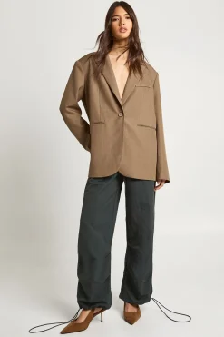 boohoo Blazer Oversized à Boutonnage Simple<Femme Tailleurs|Looks Preppy