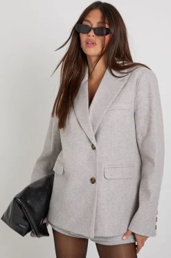 Blazer Oversize En Laine Coupe Tailleur
