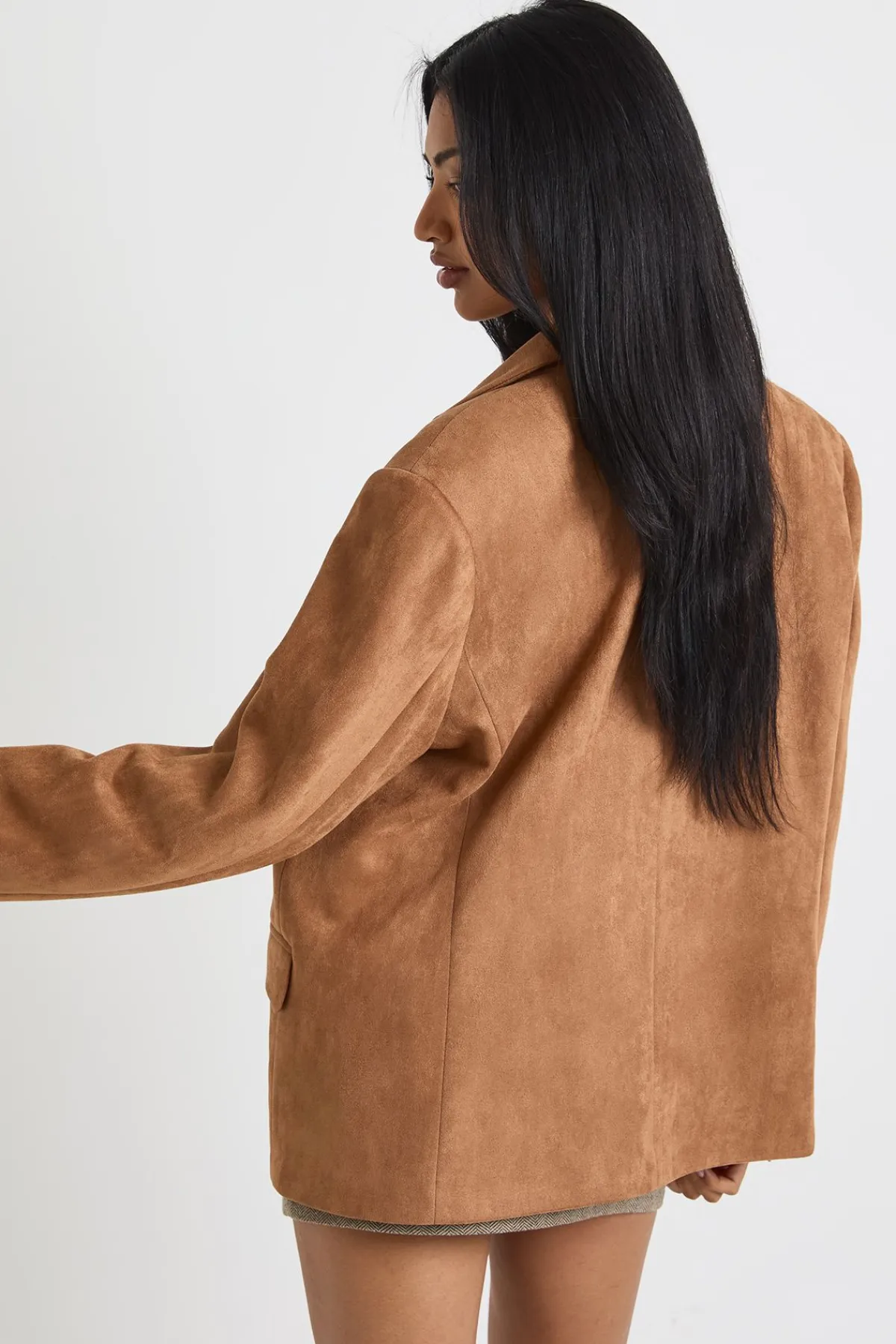 boohoo Blazer oversize en suédé synthétique<Femme Tailleurs|Blazers