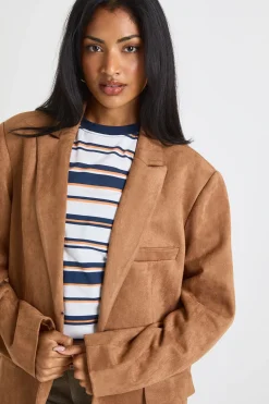 boohoo Blazer oversize en suédé synthétique<Femme Tailleurs|Blazers