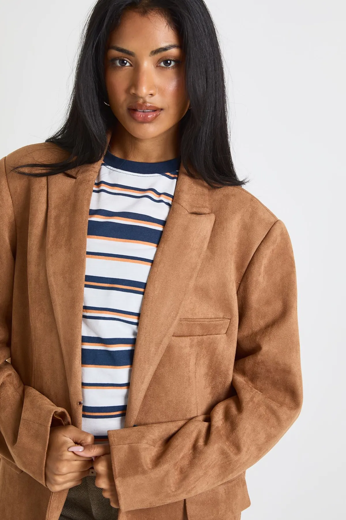 boohoo Blazer oversize en suédé synthétique<Femme Tailleurs|Blazers