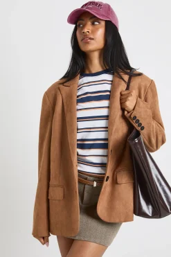 boohoo Blazer oversize en suédé synthétique<Femme Tailleurs|Blazers
