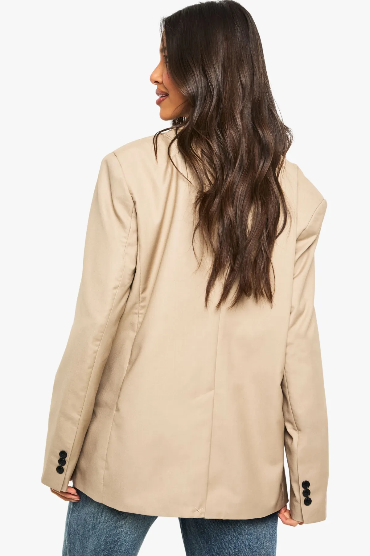 boohoo Blazer oversize à fente à l'ourlet et à simple boutonnage<Femme Blazers|Vestes & Manteaux