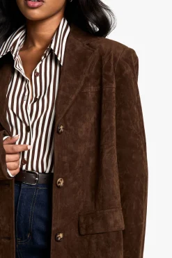 boohoo Blazer oversize à l'allure vintage en synthétique suédé<Femme Tailleurs|Blazers