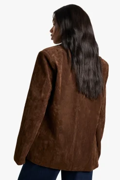 boohoo Blazer oversize à l'allure vintage en synthétique suédé<Femme Tailleurs|Blazers