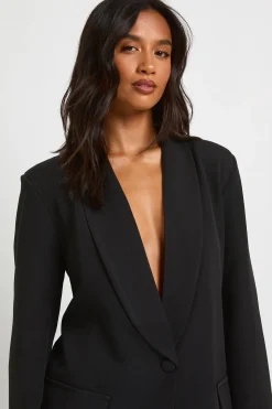 Blazer Oversize À Épaulettes Et Col Plongeant Petite