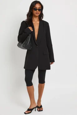 Blazer Oversize À Épaulettes Et Col Plongeant Petite