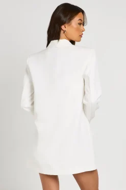 Blazer Oversize Plongeant À Épaulettes Hautes