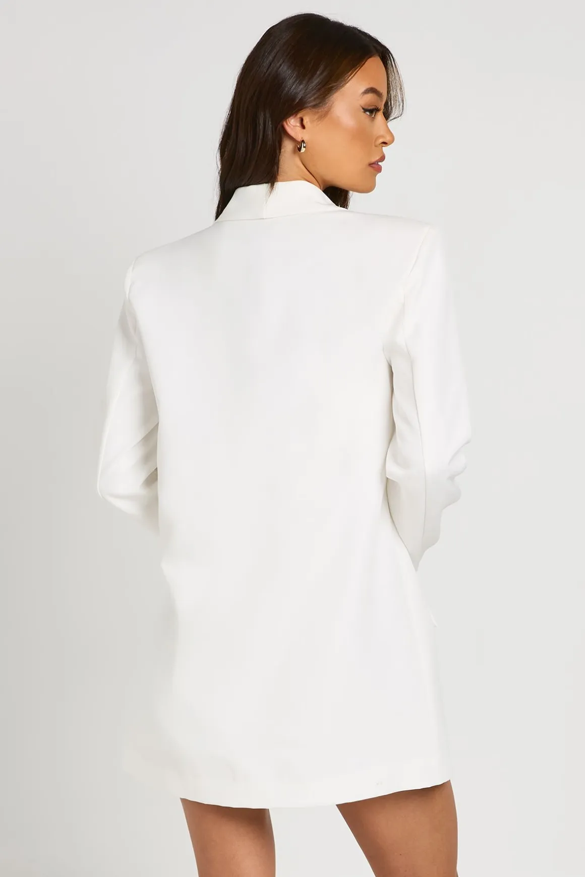 Blazer Oversize Plongeant À Épaulettes Hautes