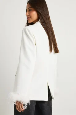 boohoo Blazer oversize à poignets en plumes<Femme Tailleurs|Blazers