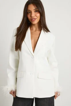 boohoo Blazer oversize à poignets en plumes<Femme Tailleurs|Blazers