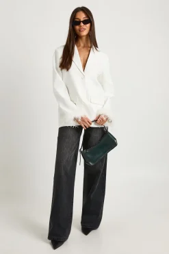 boohoo Blazer oversize à poignets en plumes<Femme Tailleurs|Blazers