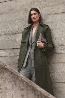Blazer Oversize Rayé Croisé En Stretch Compact À Double Boutonnage