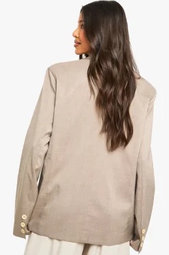 Blazer oversize à simple boutonnage et encolure plongeante