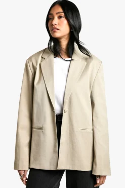 boohoo Blazer oversize à simple boutonnage sur-mesure<Femme Blazers|Vestes & Manteaux