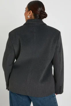 Blazer oversize à simple boutonnage Plus