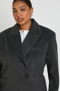 Blazer oversize à simple boutonnage Plus