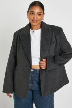 Blazer oversize à simple boutonnage Plus