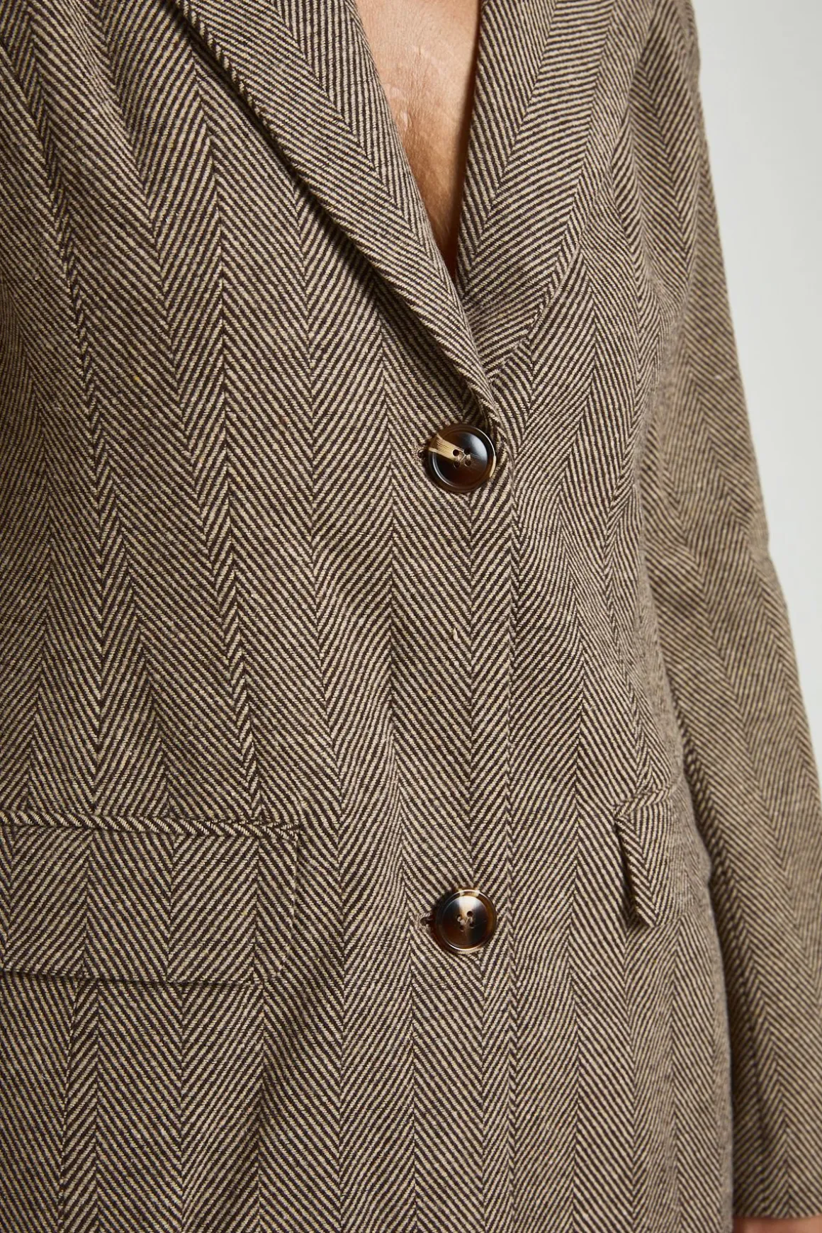 Blazer oversize à simple boutonnage en chevrons