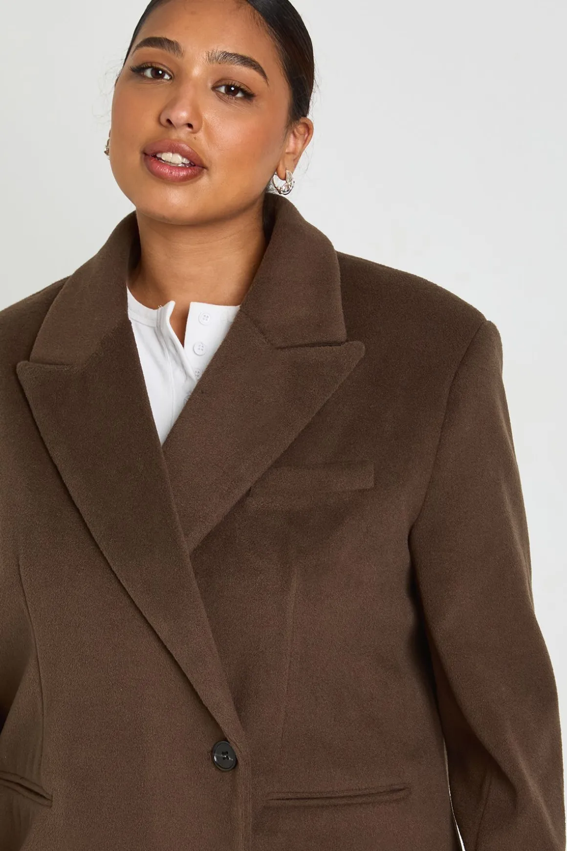 Blazer oversize à simple boutonnage Plus