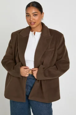 Blazer oversize à simple boutonnage Plus