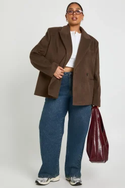 Blazer oversize à simple boutonnage Plus
