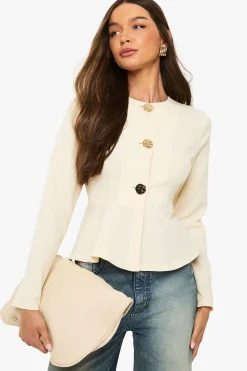 Blazer à peplum à boutons dorés