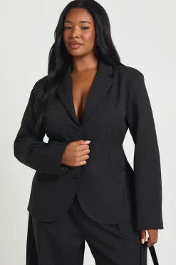 boohoo Blazer peplum taille grande à taille cintrée<Femme Tailleurs|Blazers