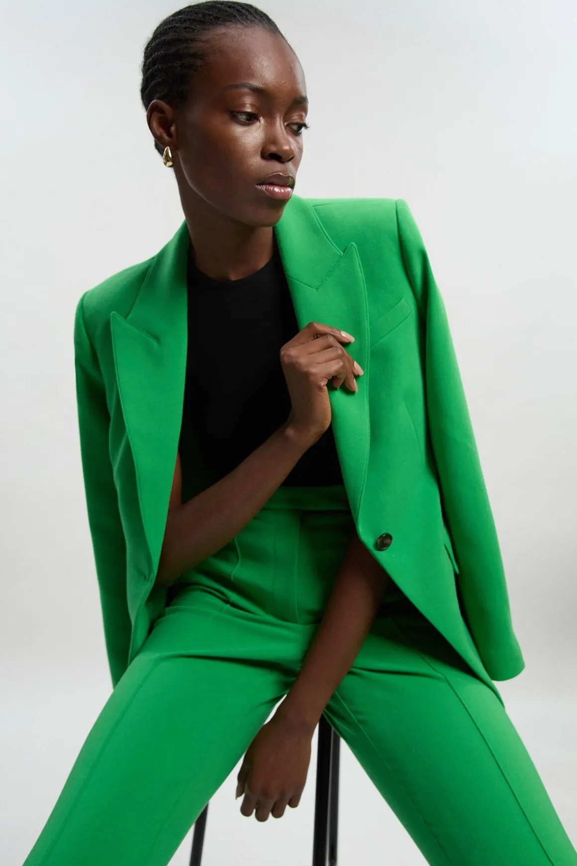 Blazer Petite Ajusté Stretch À Simple Boutonnage