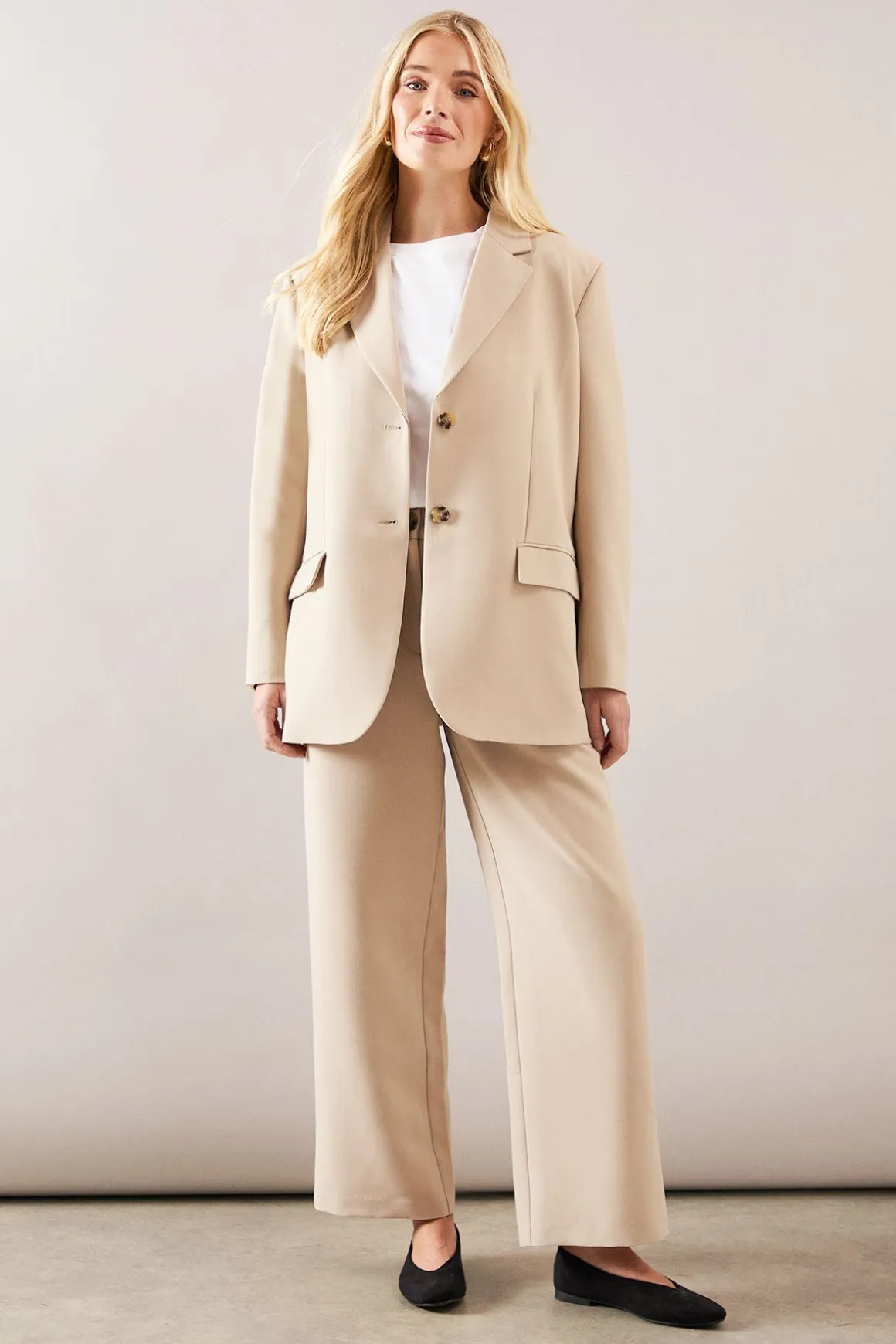 Blazer Petite à Boutonnage Simple Deux Boutons