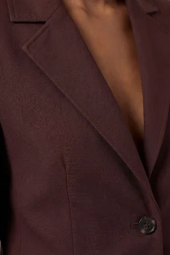 Blazer Petite Cintré À Simple Boutonnage En Mélange Tencel