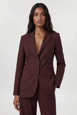 Blazer Petite Cintré À Simple Boutonnage En Mélange Tencel