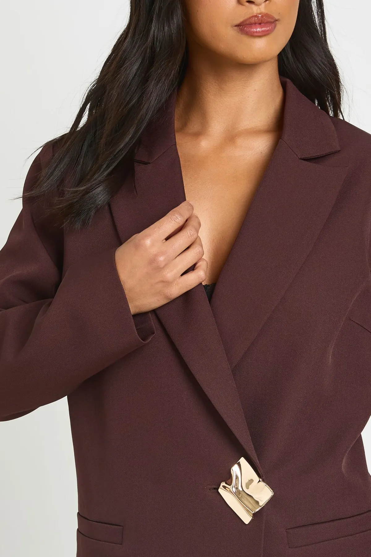 boohoo Blazer Petite Cintré Simple Boutonnage Avec Finitions Dorées<Femme Tailleurs|Blazers