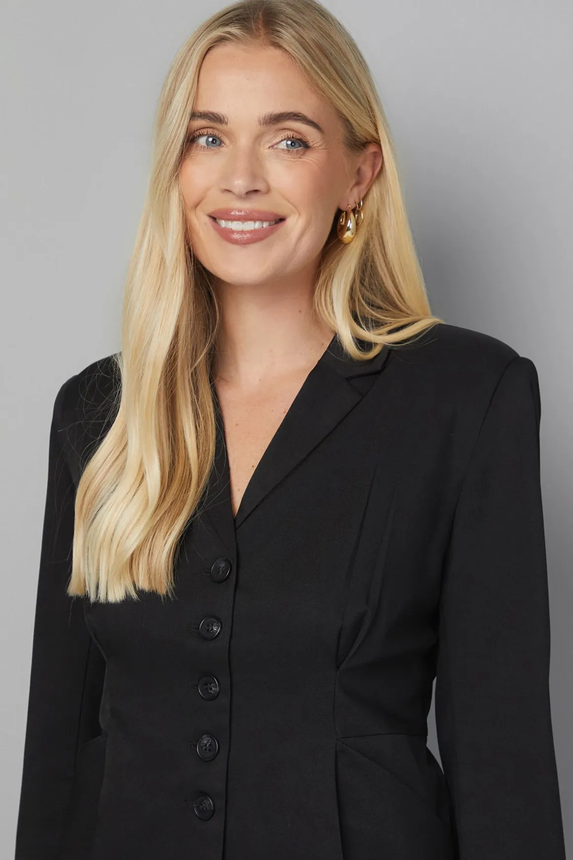 Blazer Petite à Détails Plissés