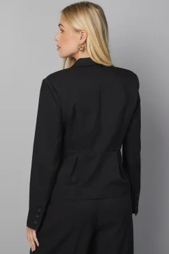 Blazer Petite à Détails Plissés