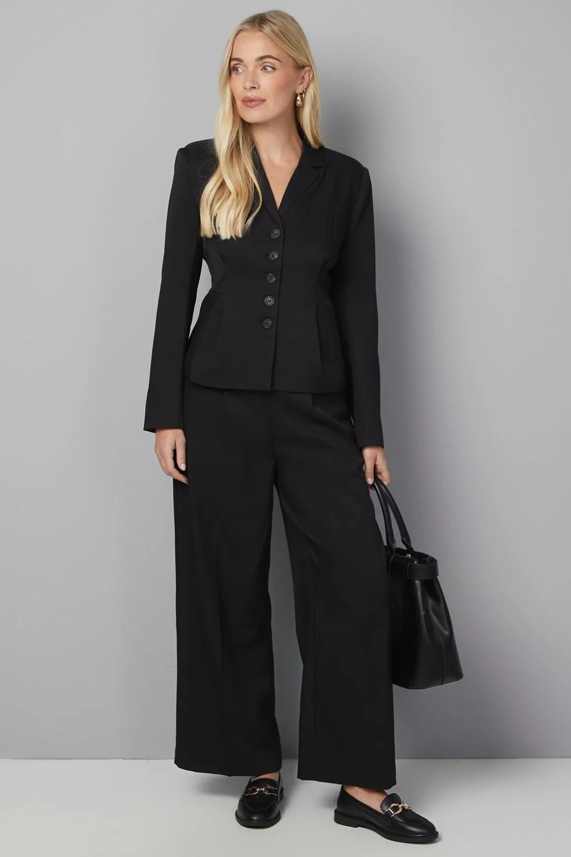 Blazer Petite à Détails Plissés
