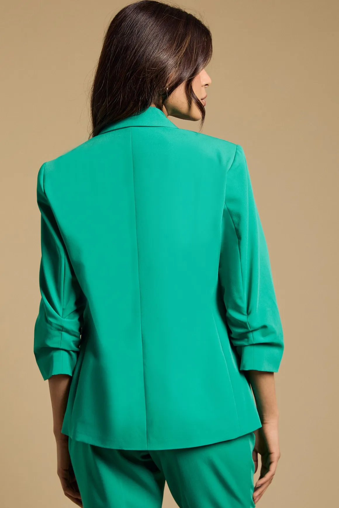 Blazer Petite à Manches Froncées