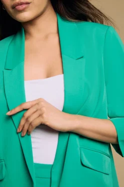 Blazer Petite à Manches Froncées